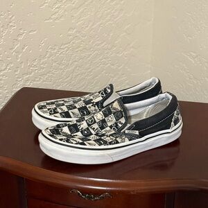 Vans Kids Slip-On Checkerboard Graphic Sneakers - Black & White